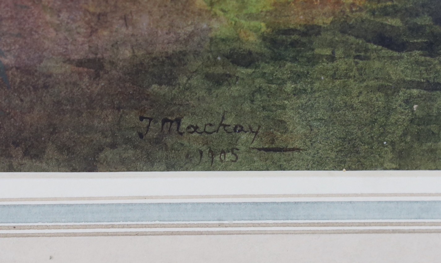 Thomas Mackay (1851-1920), watercolour, ‘The Swan’, rural view with maid on a bridge, signed and dated 1905, 15 x 21cm